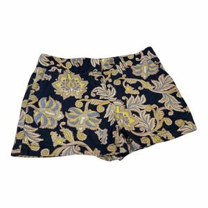 Ann Taylor Loft Womens Navy Blue Floral Cotton Shorts - Size 8